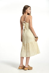 Vestido Colomba Voile Con Lineas De Gomas